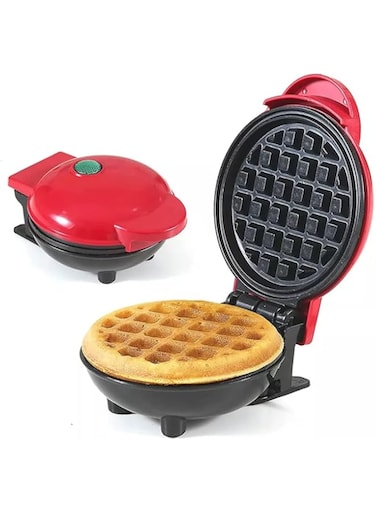 Humi Homes Waffle Maker, Electric Waffle Iron, Mini Waffles Maker For Home, Red - 350 Watts
