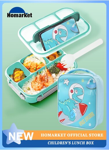 Lunch Box Kids Bento Box Lunch Containers for Adults Kids Toddler with Storage Bag,1300ML-4 Compartment Bento thermos Lunch Box Tiffin box,Microwave &amp; Dishwasher &amp; Freezer Safe,BPA Free (Green)