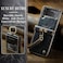 جراب Mobcos Caseme Samsung Galaxy Z Flip 4 Horse المصنوع من جلد PU البني القابل للطي بتصميم كلاسيكي مع حلقات مسند وحزام يد