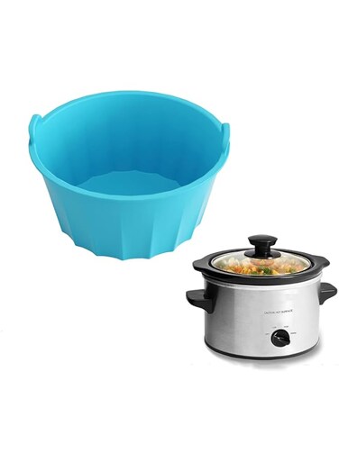 KASTWAVE Slow Cooker Liner Silicone,Slow Cooker Liners fit Crock-Pot 6-8 Quart Oval Slow Cooker，Reusable &amp; Leakproof Dishwasher Safe Cooking Liner for 6-8QT Crock Pot