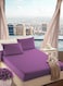 Faded Purple Deep Pocket Double Size Striped Bed Sheet Set Cotton 150x200+20cm