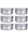 6 Pack Aluminum Tin Cans, Metal Round Jars Small Tin Screw Cap Containers, Durable Lightweight Reusable, Prevent Eliminates Risk of Melting or Leaks, Empty Travel Jars For Candles, Salve, Cosmetics