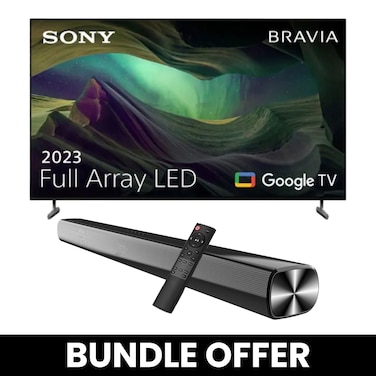 Sony Bravia KD 75 Inch 4K UHD Smart Tv &amp; 2.0 ch Soundbar Combo   Full Array LED, 100Hz, 4K HDR, Google TV   USB, HDMI ARC, Bluetooth Audio - KD-75X85L+SOUNDBAR