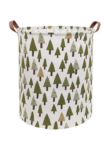 Sanjiaofen Large Storage Bins,Canvas Fabric Laundry Basket Collapsible Storage Baskets for Home,Office,Toy Organizer,Home Decor (Tree)
