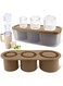 Ice Mold, Ice Cube Tray With Lid and Bin for 30-40 oz Tumbler Cup, Silicone Ice Cube Molds for Chilling Cocktails, Whiskey, Drinks, Coffee, Tea, Easy Fill and Release Ice Maker (Brown)