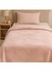 Decor Jacquard Flannel Blanket &acirc;&euro;&ldquo; Double (200x220 cm)   Knitted Abstract Leaf Embossed   Pink   Ultra-Soft, All-Season Comfort