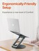 Tounee Telescopic Laptop Stand for Desk with 360&deg; Swivel Base, Sit to Stand, Height Adjustable, Portable Riser Holder for Good Posture, Compatible with MacBook Pro, All Laptops 10-17&quot;
