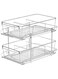 2 Tier Clear Organizer with Dividers for Cabinet/Counter, MultiUse Slide-Out Storage Container - Kitchen, Pantry, Medicine Cabinet Storage Bins - Bathroom, Vanity Makeup, Under Sink Organizing Tray