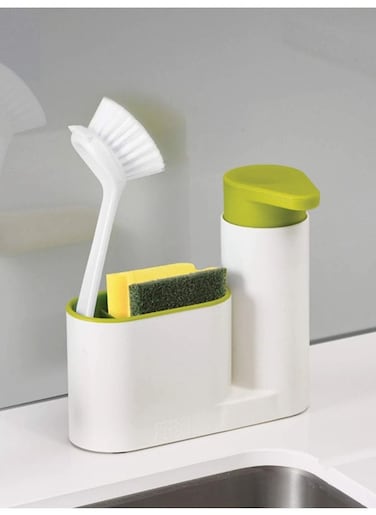 Countertop Kitchen Organiser For Storage Box Small Comes With a Pressure Bottle Can Store Detergent, Dishwashing Cloth, Cleaning Brush