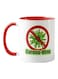 Piece Stop Corona Printed Ceramic Mug White/Red/Green