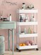 4 Layer Kitchen Storage Trolley Rack with Caster Wheels Plastic Kitchen