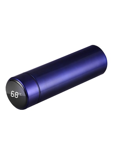 Temperature Measuring LED Touch Display Flask Blue
