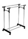 Pole Adjustable Portable Clothes Rack Hanger Extendable Rolling Silver &acirc;&euro;Ž100x50x5cm