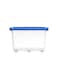 132L Clear Plastic Storage Box With Wheels &amp; Lockable Lid (Blue)