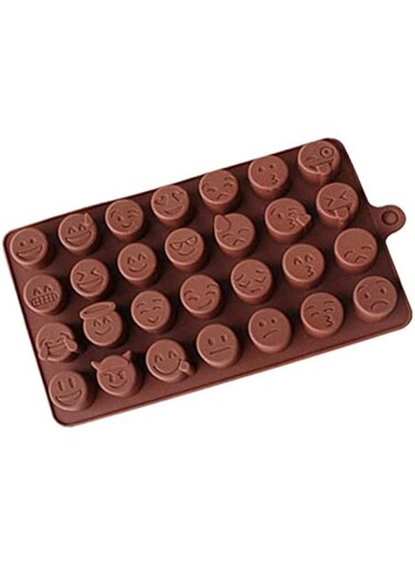 Smile Face Emoji Mold Silicone Fondant Mold Cake Decorating Pastry Gum Ice Tool Kitchen Tool Sugar Paste Baking Mould Cookie Pastry (Random Color)