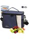 DIVERSEKO Lunch Bags, Portable Tote Bags with Thermal Insulated to keep Food Fresh, Lunch Box comes with convenient Handle &amp; Shoulder Strap, Cooler Bag with front pocket for multi places (Bag-Navy)