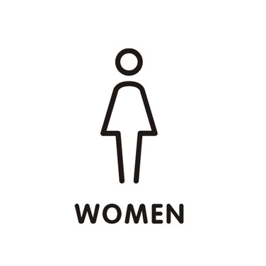 19 x 14cm Personalized Restroom Sign WC Sign Toilet Sign &ndash; Black Single Women