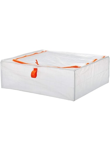 Ikea polypropylene plastic Storage Case, White, 55X49X19 Cm (22X19X7) For Underbed Storage, Shelves, Wardrobes, Hang To Wall Simply, Rectangular