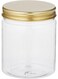 Round Pet Bottles and Jars with Gold Lid 4-Piece, 250 ml Capacity