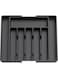 Ybaier Silverware Drawer Organizer, Expandable Utensil Tray for Kitchen, Adjustable Flatware and Cutlery Holder, Compact Plastic Storage for Spoons Forks Knives (Black)