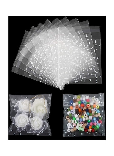 Dot Frosted Candy Bags Set Clear/White