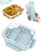 Microwave Heating Lunch Box,High Borosilicate Glass Bowls,3 Compartment with Lids,Airtight Lunch Containers for Microwave, Oven, Freezer and Dishwasher 960ml