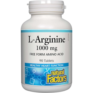 Natural Factors L-Arginine, 90 Tablets, 1000 mg