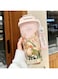 ELITZHUB - Summer Garden Floral Travel/Office Coffee Mug, Insulated Tumbler with Lid, Orange