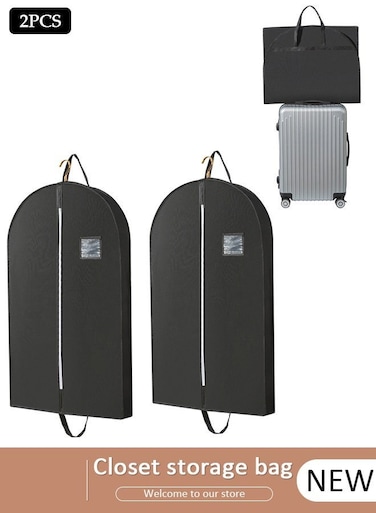 2PCS Foldable Clothes Dust Cover Garment Bags for Hanging Clothes Storage Gusset Suit Bags for Closet Storage Bags Dust Covers for Clothes Sweater Bags Clothes Protector for Travel