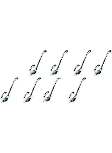 Robustline Multipurpose Wall Mounted Hat and Coat Hooks for Clothes, Coats, Hats, Belts, Towels (C-746) (8, Chrome Plated)