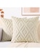 Set of 2 Decorative Throw Pillow Covers 16x16 Inch - Soft Plush Faux Wool Cushion Covers for Bed, Sofa, Living Room (Beige)