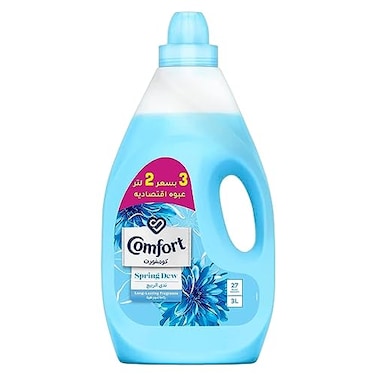 Comfort Fabric Softener For Super Soft Clothes, Spring Dew, Gives Long-Lasting Fragrance, 3l