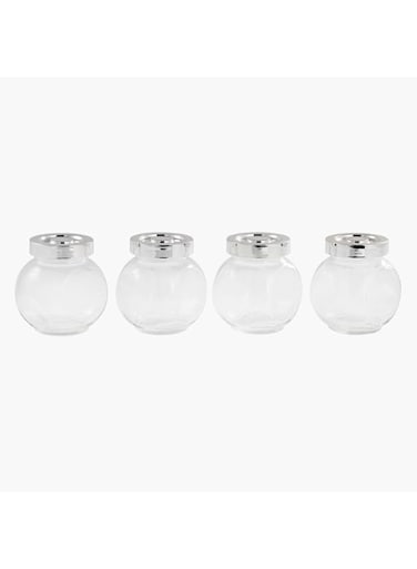 Home Box Tiful-4Pcs. Spice Canister Set-7.8X6X7.8Cm-Cleare Canister Set-7.8X6X7.8Cm-Clear