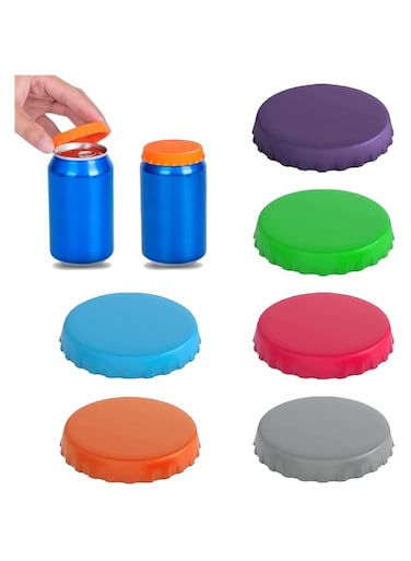 Silicone Can Lids, Soda or Beverage Can Lid, Cover or Protector, Reusable Can Lids, Can Covers, Can Cap,Can Saver, Can Stopper, Cans Mark, Can Cover or Protector, Fits Standard Soda Cans (Multicolor)
