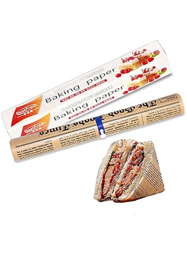 PUPU Parchment Paper Baking Tools Food Grade Grease Paper Bread Sandwich Burger Fries Wrappers Cookie,12in x 16.5ft, Non-stick Baking Roll For Baking Cookies, Cooking, Air Fryer