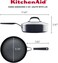 KitchenAid Hard Anodized Nonstick Saute/Fry Pan with Lid, 3 Quart, Color- Onyx Black