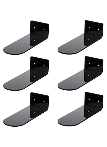 Hausdec 6 Pack Floating Shoe Shelves,Black Acrylic Shoe Display Shelves,for Display Collectible Shoe&amp;Sneaker