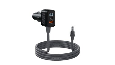 Porodo Starlink Mini DC Plug Car Charger with 60W DC Cable, Integrated Safety Features, Universal Compatibility, Dual-Port Fast Charging, 36W Power Delivery - Gray