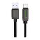 Powerology 12W Braided USB-A to USB-C Cable, 1.2 Meter Length, 480 Mbps Data Transfer, Safety Protection, Braided PVC &amp; Zinc Alloy Material, Best Type C Cable for iPhone 17/16/15, S25/S24/S23 &ndash; Black