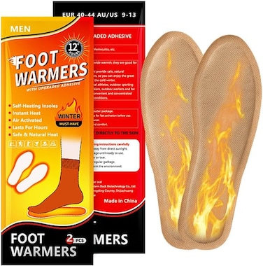 BananaHome Heated Soles, Air-Activated Foot Warmers for Men Women, Up to 12 Hours of Heat 40-44（men）1 Pairs