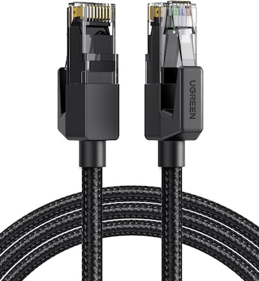 UGREEN Ethernet Cable Cat 6 1M Braided Network Cable 1Gbps High Speed Internet Cord Shielded LAN Wire RJ45 Connector Compatible with Router PS5 Xbox Smart TV Switch WiFi Extender Ethernet Adapter