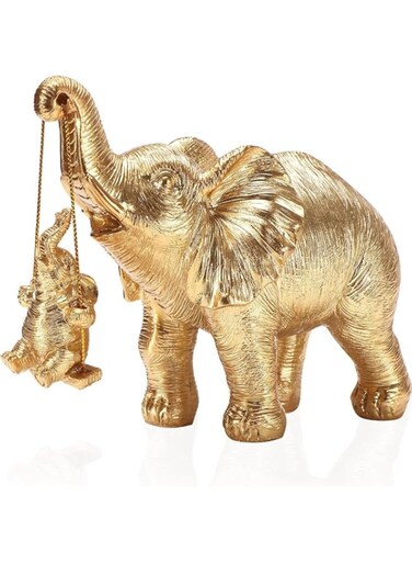 Elephant Statue Gold Elephant Decor Brings Good Luck, Health, Strength. Elephant Gifts for Women, Mom Gifts. Decorations Applicable Home, Office, Bookshelf TV Stand, Shelf, Living Room