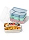 YHCG 4 Pack Bento Box Adult Lunch Box, 4-Compartment Meal Prep Container for Kids, Reusable Food Storage Containers with Transparent Lids, Snack Containers Box for Travel Work