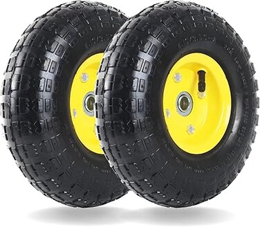 AL ARQAM 1 Pcs 10" Heavy-Duty Replacement Tire and Wheel  4.10/3.50-4 Heavy Duty Replacement Inner Tube (Yellow)