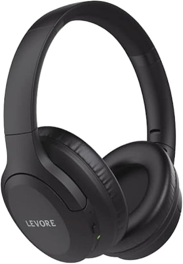 LEVORE Wireless Bluetooth Headphones with Active Noise Cancellation &ndash; Foldable Over-Ear Headset with Built-In Microphone, Long Battery Life &amp; Comfortable Design &ndash; Black