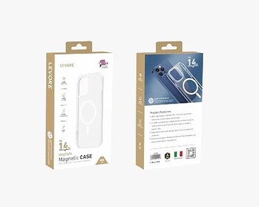 LEVORE Magsafe Compatible Clear Case for iPhone 14 Plus &ndash; Shockproof Silicone Cover with Strong Magnetic Ring, Anti-Yellowing, Wireless Charging Support