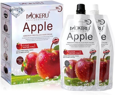 Apple Ammonia Free Black Hair Cream,Safe, Effective, and No-Side-Effect Solution for Men and Women