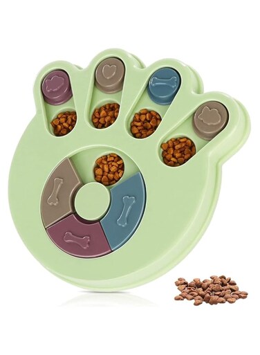 Khazna Slow Feeder Dog Bowls with Safety Plastic, Treat Dispenser Interactive Puzzle Game Dog Toys to Improve IQ, Fun Pet Food Feeders for Dog Birthday