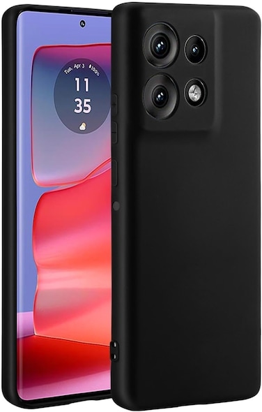 Case for Motorola Edge 50 5G, Camera Protection Ultra Slim Soft TPU Silicone Matte Shockproof Bumper Full-Body Protective Cover for Moto Edge 50 2024 (Black)