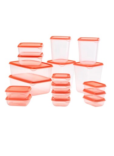 container set of 17 transparent orange